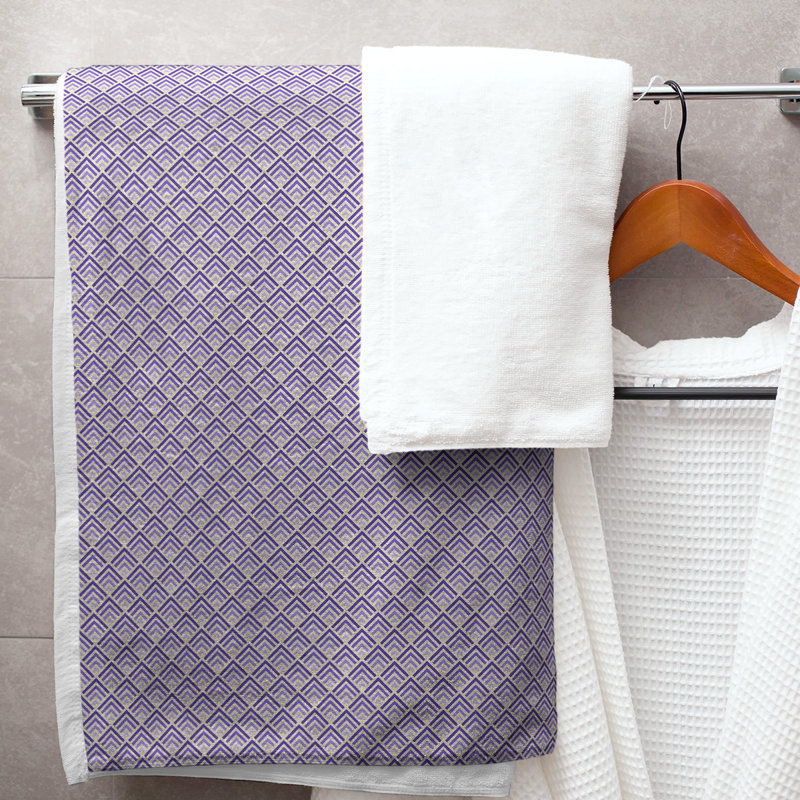 Serviette de bain géométrique katelyn elizabeth, Mauve