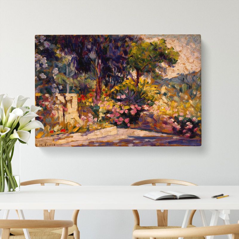 The Flowered Terrace by Henri-Edmond Cross - Wrapped Canvas