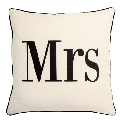 You And Me Cotton Reversible Throw Pillow