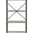 Four Tier Metal Bookshelf With Wooden Shelves, Oak Brown & Gray-123136774-123136775