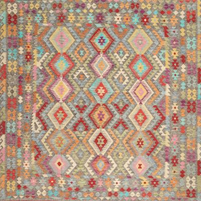 Tapis contemporain orange / rose