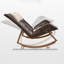 Chaise berçante en métal tissé en rotin