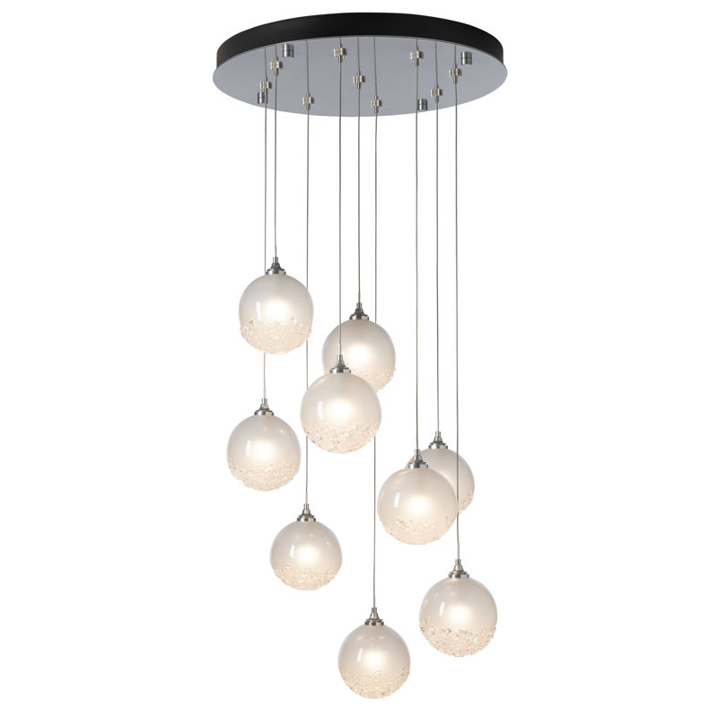 Fritz 9 - Light Cluster Globe Pendant, 130" H x 20.5" W x 20.5" D, Sterling