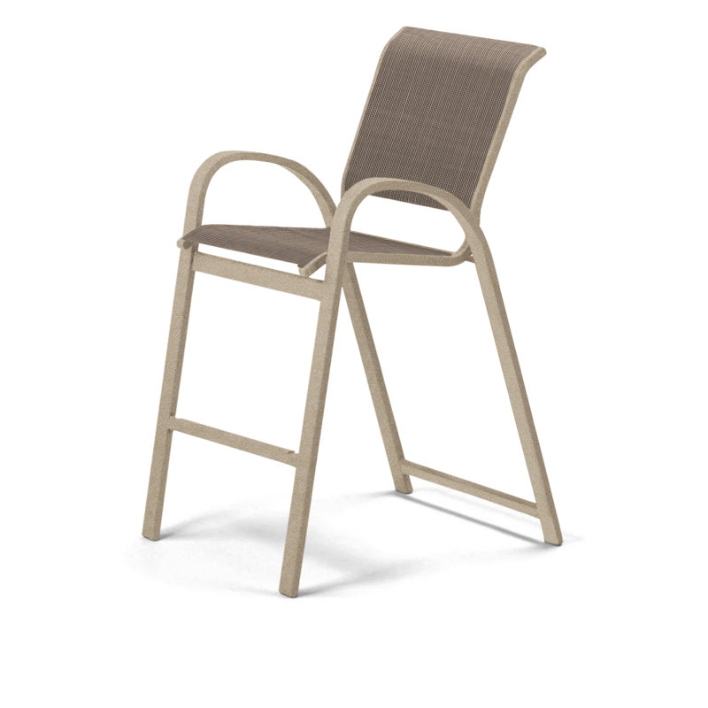 Tabouret de bar Holna, Tweed Sunbrella® brun, Désert texturé