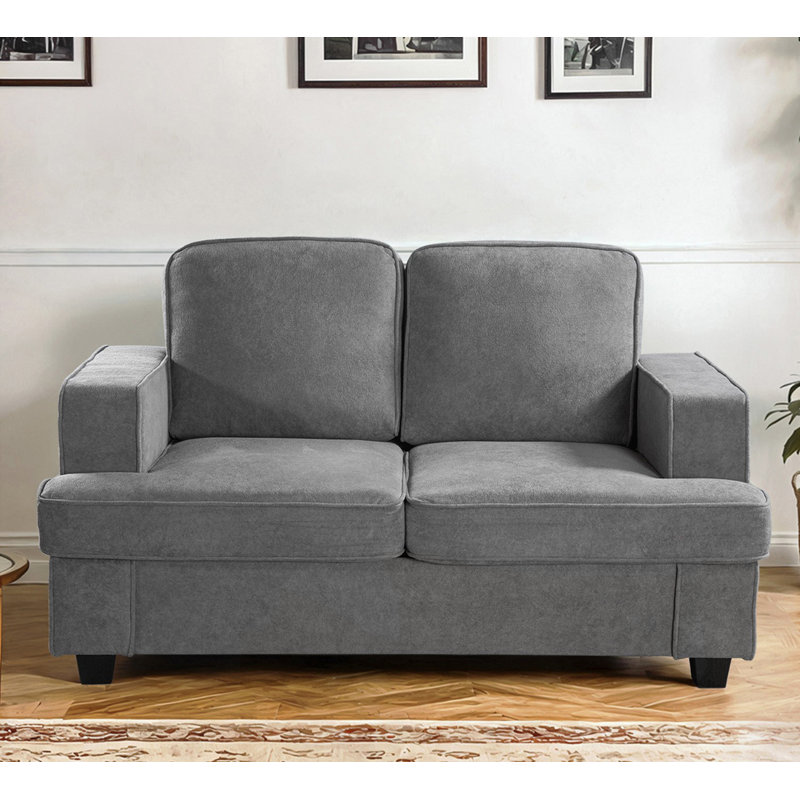 Causeuse confortable en velours moderne, Gris