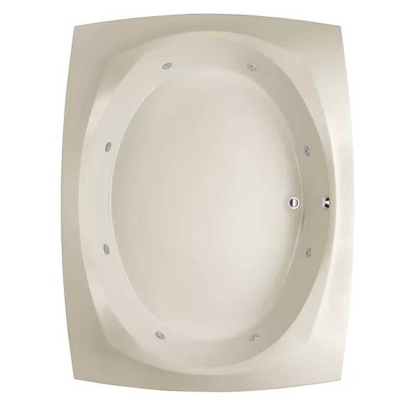 Largo 82'' L Whirlpool Bathtub, White, Satin Brass