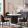 5-Pieces Pedestal Dining Set With Faux Marble Table Top