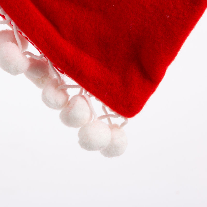 48" Red Velvet Snowflake Tree Skirt with White Pom Poms