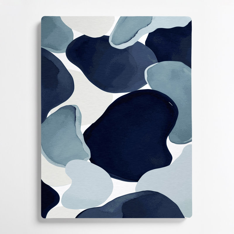 Abstrait aquarelle 11, art mural en métal bleu
