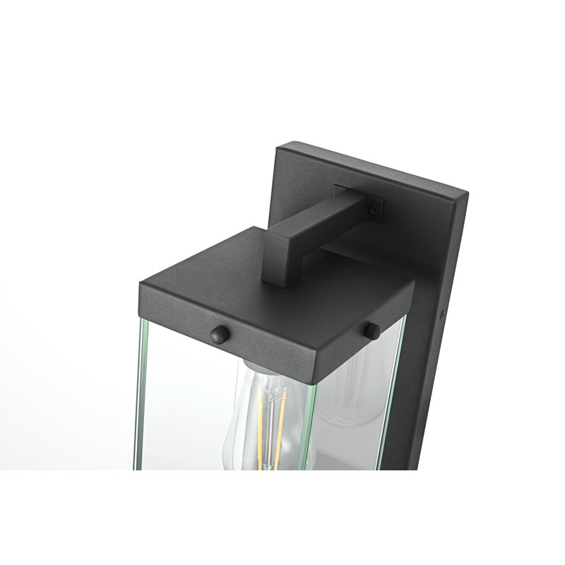 Julien Outdoor Wall Sconce in Black, 15" H x 6" W x 8" D