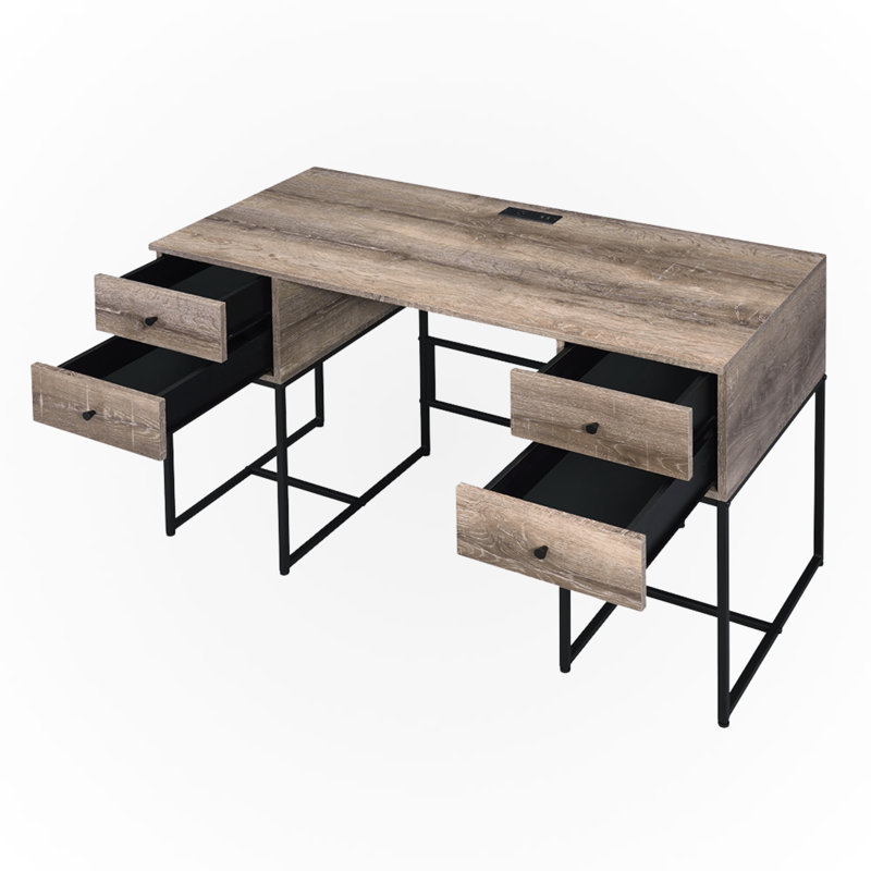 Bureau Ripple en chêne rustique et noir