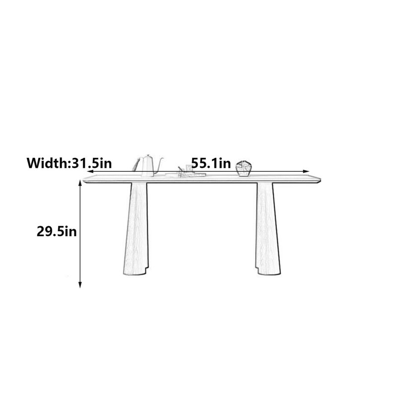 Table de salle à manger Mid-Century, 29.5"H x 55.1"L x 31.5"W