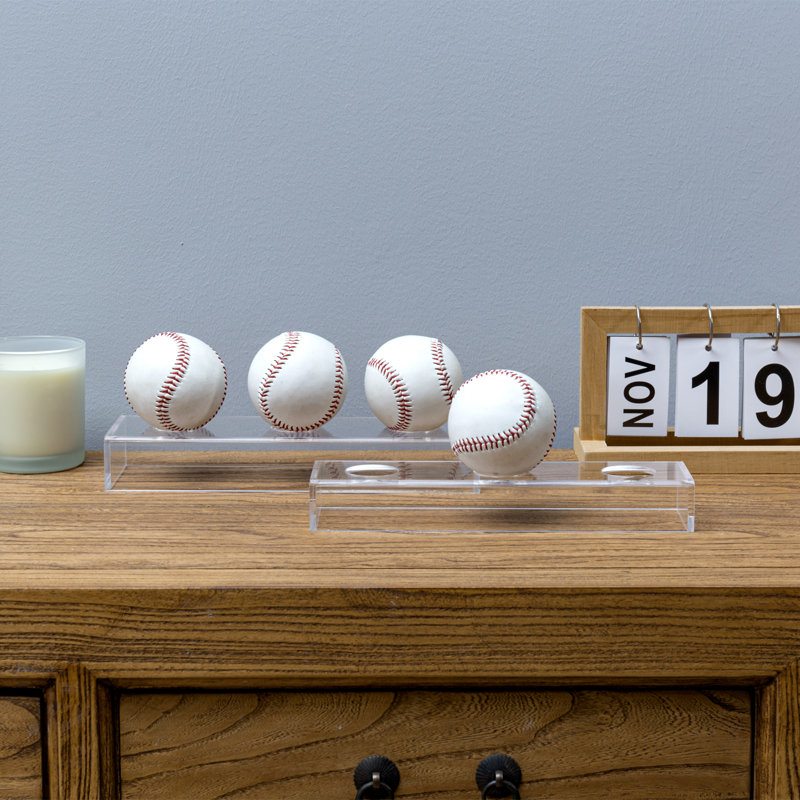 2 présentoirs de collection de baseball en acrylique 2 pièces, Clair