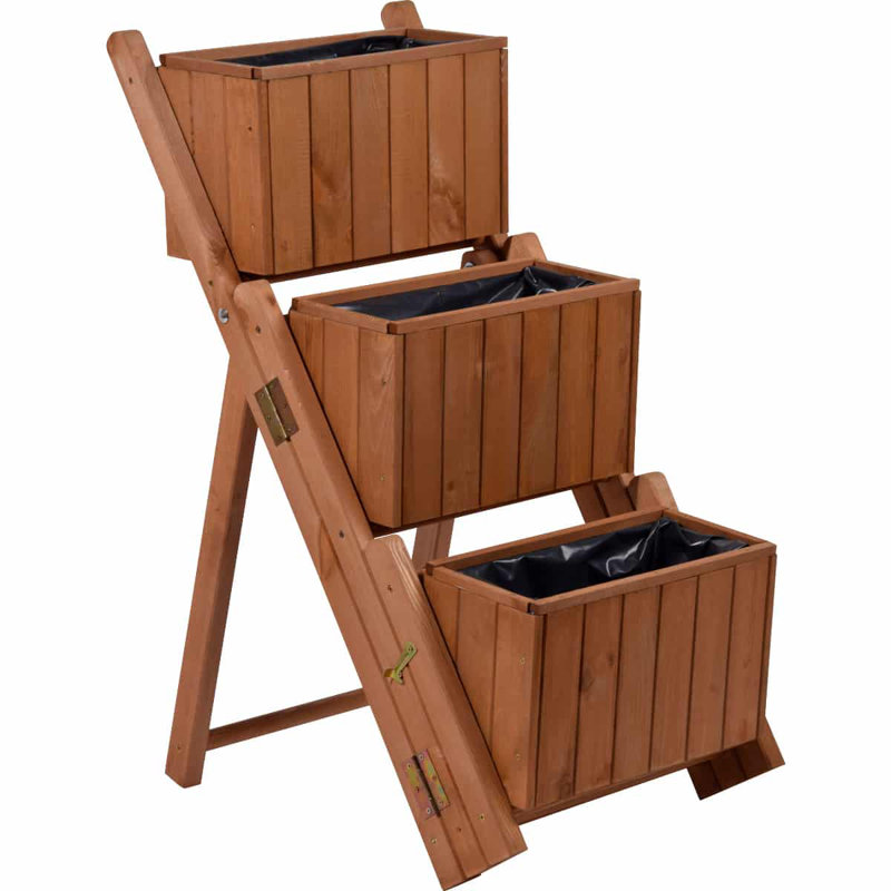 Aalam Wood Raised Garden Bed, Brown