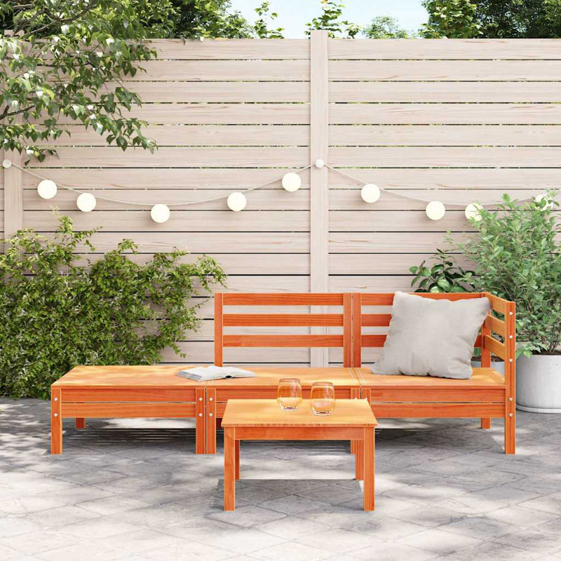 Patio Corner Sofas Gray Solid Wood Pine