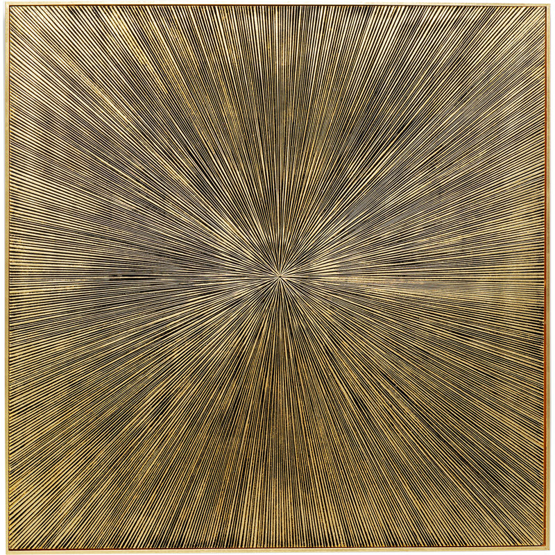 Object Picture Illumino, Black/Gold, 120 cm H x 120 cm D x 4 cm D