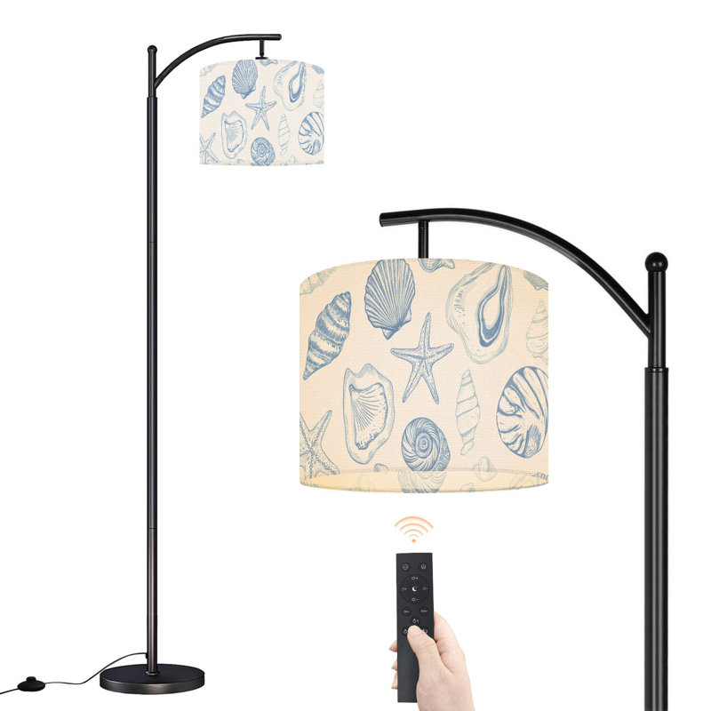 Lampe sur pied à arc avec abat-jour réglable Nautical Seashell Starfish