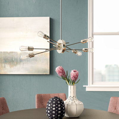 Nebraska 6 Light Sputnik Modern Linear Chandelier