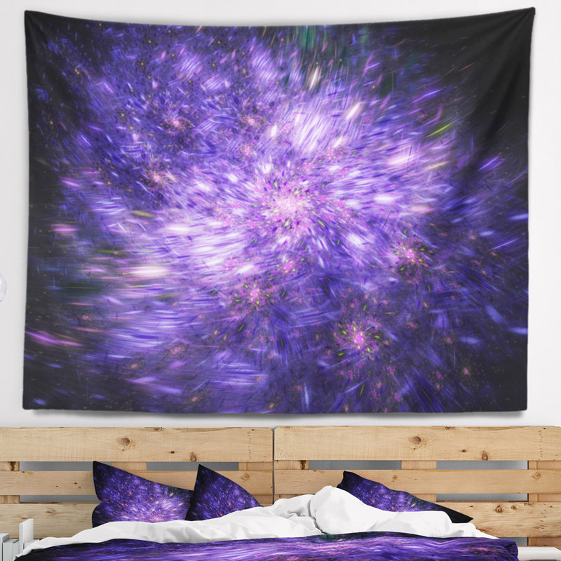 Tapisserie abstraite fireworks, H 32 po x l 39 po