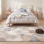 Tapis Magnolia Modern Circles géométrique bleu gris beige, lavable à la machine, antidérapant, à poils courts, pour l'intérieur et l'extérieur, adapté aux animaux domestiques, idéal pour le salon, la chambre, la salle à manger, l'entrée, le corridor ou le bureau.-680748720