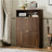 Shoe Cabinet Storage for Entryway Hidden Shoes Storage Cabinet with 2 Flip Drawers, Tall Free Standing Shoe Organizer Rack-413866444-413866443