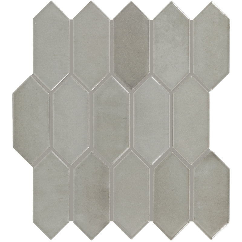 Daltile Miramo 2" x 5" Ceramic Picket Wall Mosaic (12 PCS Per Carton) (8.76 SQFT Per Carton), Oyster