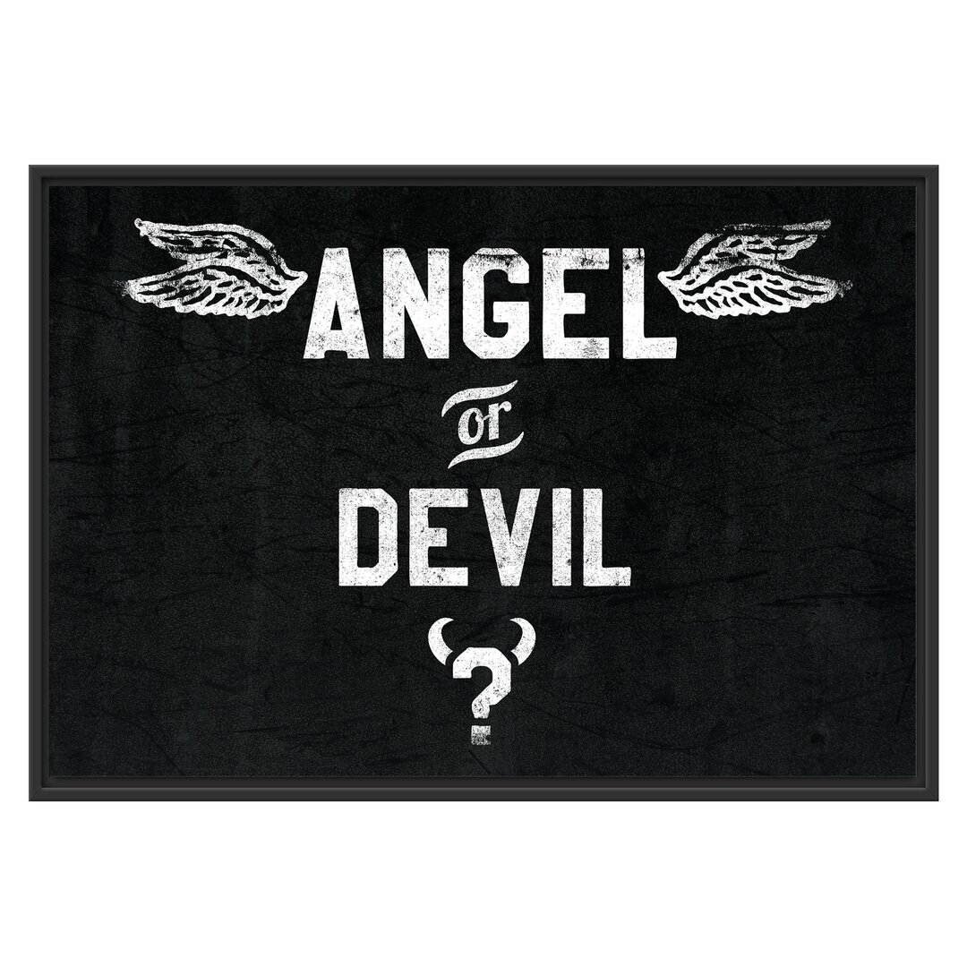 Gerahmtes Wandbild Angel or Devil Black