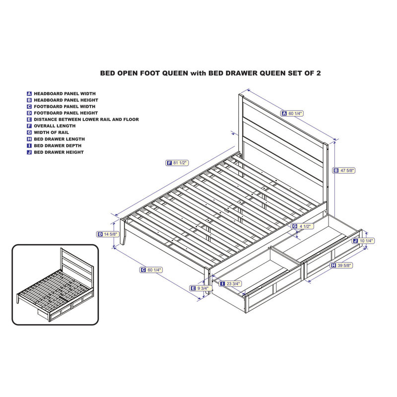 Lit plateforme en bois massif avec tiroirs de rangement Jaheim, Grand lit, Espresso