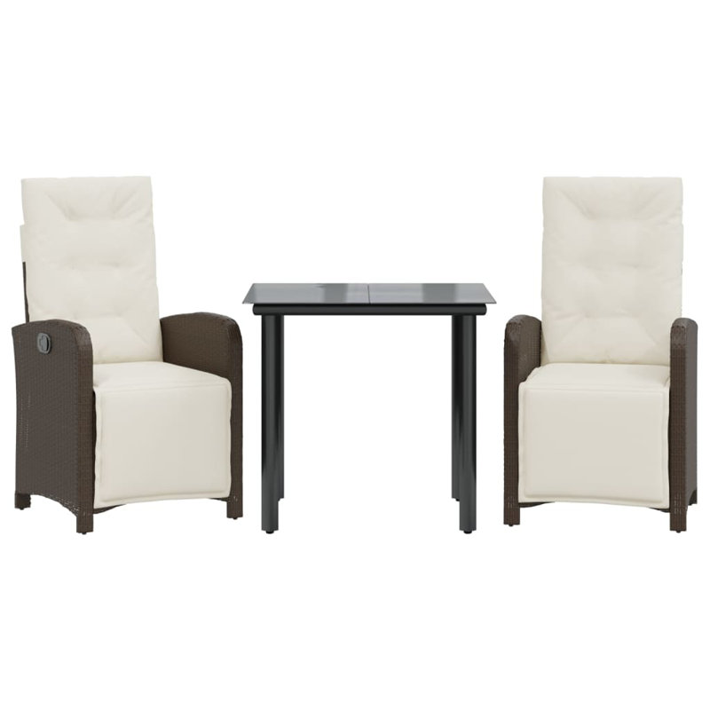 Ensemble repas extérieur Makiley, Brun, 2, H 29,1 po x l 31,5 po x P 31,5 po