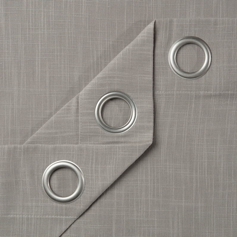 Monge Solid Semi Sheer Grommet Curtain Panels, 52" W x 96" L, Taupe