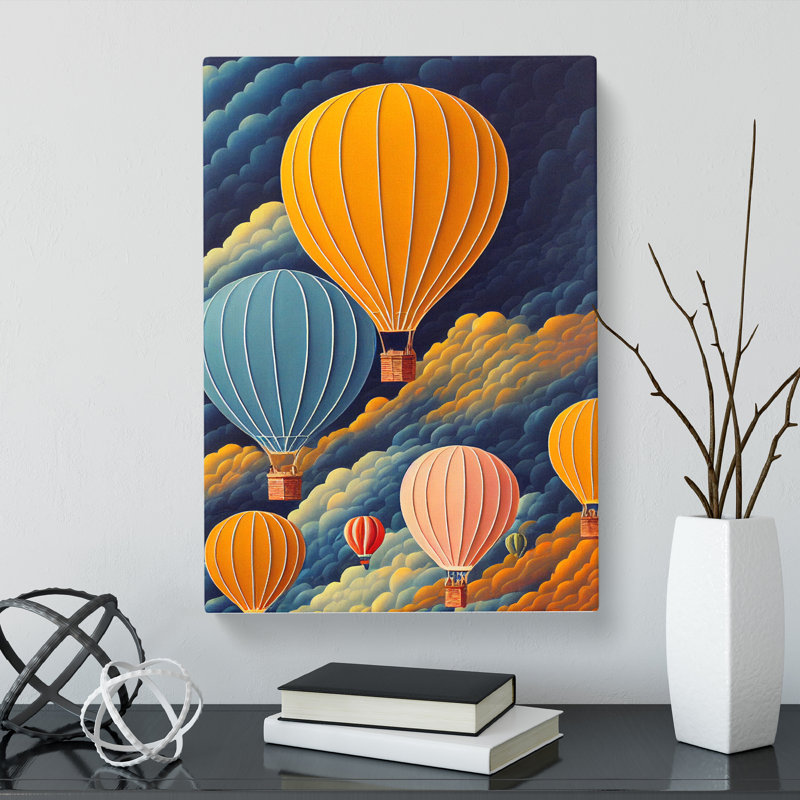 Arpita Hot Air Balloons - Wrapped Canvas Print, 60cm H x 40cm W x 3cm D