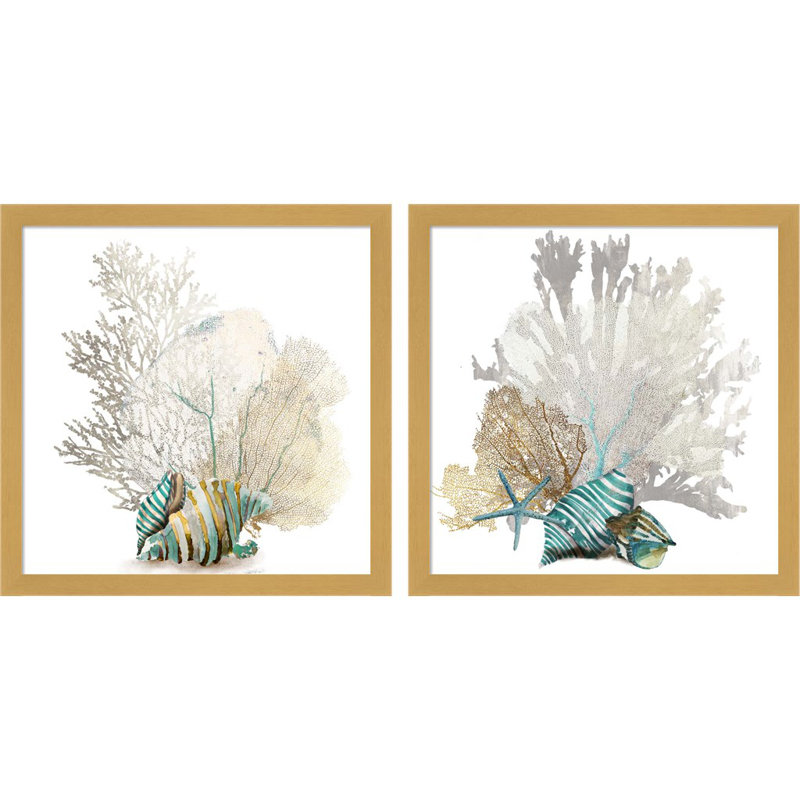 Corail par Aimee Wilson, art encadré (ensemble de 2)