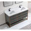 72" Double Vanity With Golden Brush Stainless Steel Frame And Tricorn Black Finish With 2' Thick Black Natual Stone Top-847853344-847853346-847853348