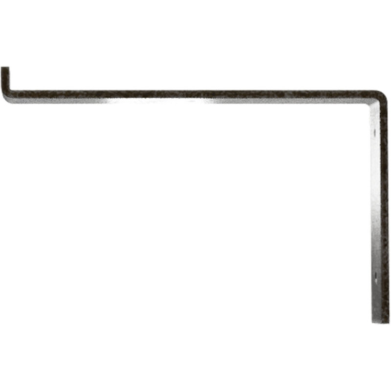 Support de tablette en acier, H 7 po x l 2 po x P 12 po, Argenté antique chaleureux