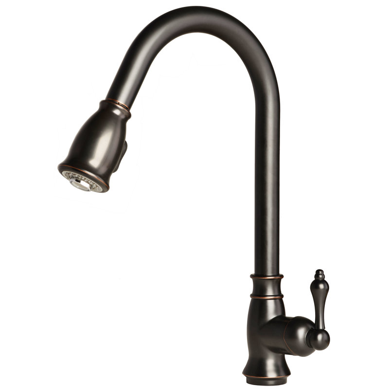 Oil Rubbed Bronze Single Handle Pull Down Kitchen Faucet