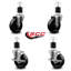 Semi Steel Wheel Swivel Expanding Stem Caster Set 2 Brakes SCC TLB 4" x 1-7/8"