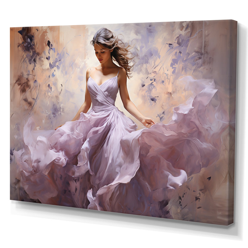 «Ballet Dance In Lilac I» sur toile, L 32 po x H 16 po, Toile tendue