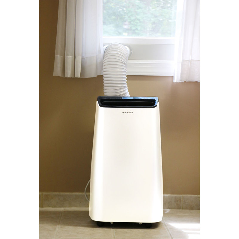 Climatiseur portatif Amana avec télécommande en blanc / noir pour les pièces jusqu'à 350 Pi., Blanc/Noir, 6500 BTU