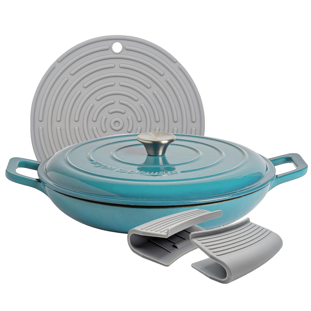 Argon Tableware - Shallow Cast Iron Casserole Dish