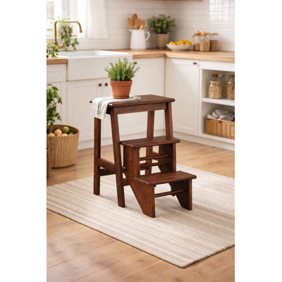 Danyell 3 - Step Wood Folding Step Stool