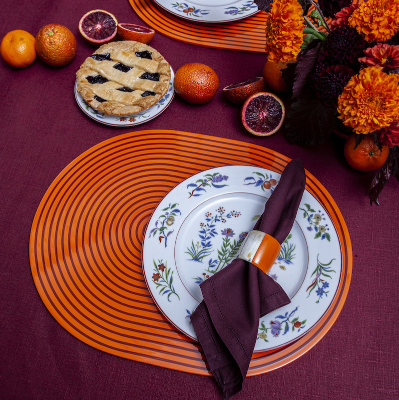 Horn Napkin Rings, Orange