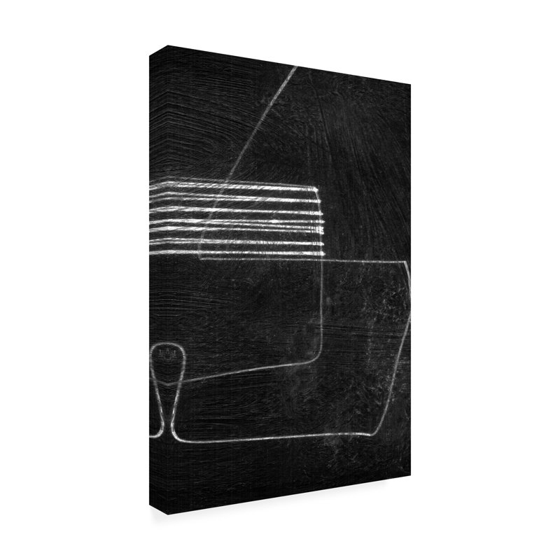Art Dan Dan sur toile noire 3, H 19 po x l 12 po