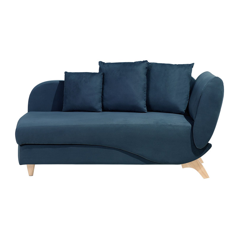 Chaz Upholstered Chaise Lounge, Blue