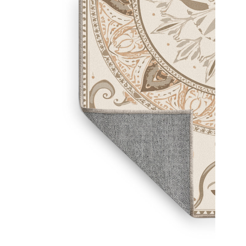 Machine Washable Bates Global Inspired Moroccan Rug in Beige – Beige Binding, 2x5
