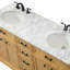 Hermes 60'' Double Bathroom Vanity with Carrara Marble Top-73360084