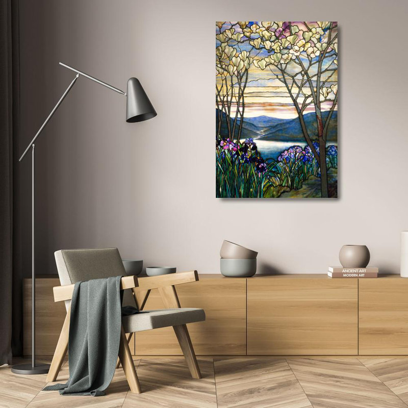 Magnolias et iris, H 24 po x l 17 po