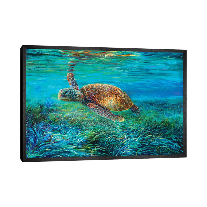 Blades by Iris Scott - Painting on Canvas, 66.04 cm H x 45.72 cm W, Black Floater Framed
