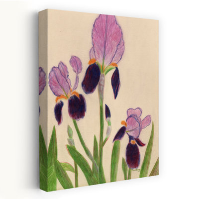 Vibrant Purple Irises 1 Piece Wrapped Canvas Wall Art