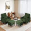 Upholstered Armchair with Footstool-709766327
