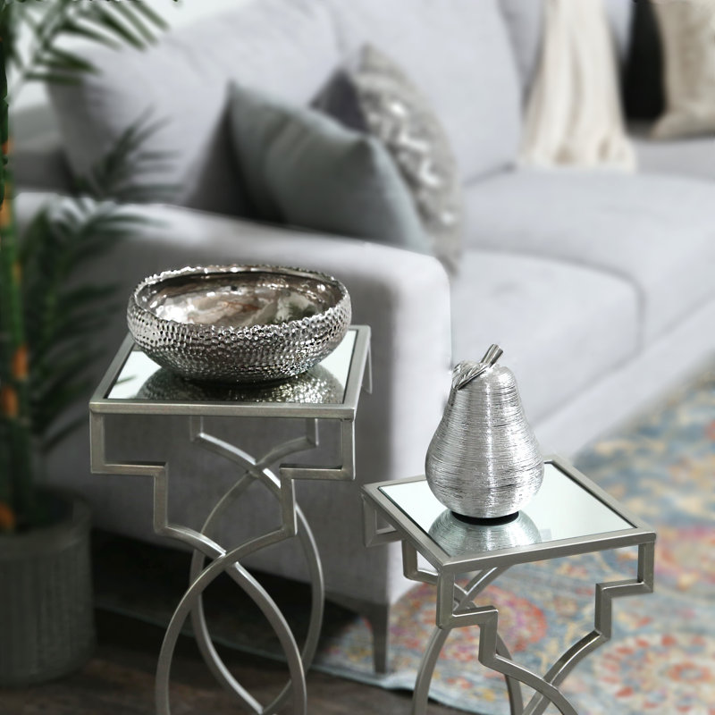 Pot de fleurs en céramique de lèvre inégal Winooski, Argent, H 3,35 po x l 9,48 po x P 9,48 po